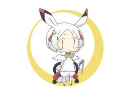 Rule 34 | 10s, 1girl, animal ears, bad id, bad twitter id, black eyes, chibi, gohei, kemono friends, puffy shorts, rabbit ears, rabbit girl, rabbit tail, short hair, shorts, simple background, solo, tail, torla16, vocaloid, white background, white hair, white legwear, yukine (vocaloid)