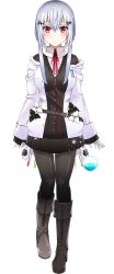 Rule 34 | 1girl, belt, black cardigan, black pantyhose, black skirt, blue hair, blush, boots, breasts, buttons, cardigan, closed mouth, flask, flower, full body, gloves, hair ornament, hairclip, hakase fuyuki, hakase fuyuki (1st costume), jacket, large breasts, long hair, looking at viewer, low twintails, miniskirt, nijisanji, official art, pantyhose, pleated skirt, red eyes, red neckwear, round-bottom flask, skirt, sleeves past wrists, smile, solo, standing, straight-on, tachi-e, transparent background, twintails, vane (vane0), vial, virtual youtuber, white flower, white gloves, white jacket