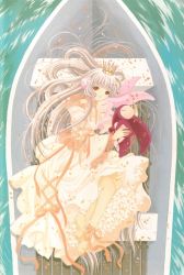 Rule 34 | 00s, 1girl, boat, chii, chobits, clamp, crown, dress, long hair, ribbon, solo, very long hair, water, watercraft