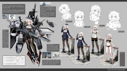 Rule 34 | 1girl, absurdres, aircraft, anotoki ashi, black gloves, black pantyhose, blue jacket, breasts, cannon, chinese text, destroyer, gloves, hair ornament, hairclip, helicopter, highres, holding, holding weapon, jacket, large breasts, long hair, long sleeves, machinery, mecha musume, military, military uniform, military vehicle, multiple views, original, pantyhose, personification, propeller, radar, red eyes, ship, thighband pantyhose, turret, uniform, uss wainwright (dlg-28), warship, watercraft, weapon, white hair