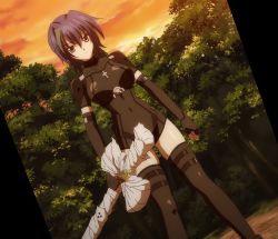 Rule 34 | 10s, 1girl, blue hair, bodysuit, cross, cross necklace, high school dxd, highres, jewelry, necklace, screencap, short hair, skin tight, solo, standing, stitched, third-party edit, twilight, xenovia quarta