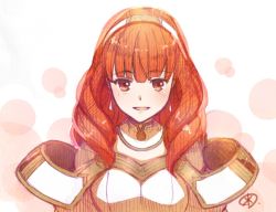 Rule 34 | 1girl, blush, cape, celica (fire emblem), dress, fingerless gloves, fire emblem, fire emblem echoes: shadows of valentia, gloves, jewelry, long hair, looking at viewer, nintendo, open mouth, red eyes, red hair, smile, solo, tarayuki, tiara