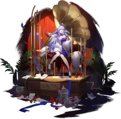 Rule 34 | 1girl, angel wings, bird, blue footwear, dress, full body, game cg, gloves, halo, high heels, highres, honkai: star rail, honkai (series), long hair, multicolored clothes, multicolored dress, non-web source, official art, open mouth, pumps, purple dress, robin (honkai: star rail), solo, transparent background, very long hair, white dress, white gloves, wings