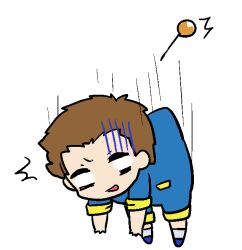 Rule 34 | 1boy, brown hair, digimon, falling, male focus, shibayama junpei, simple background, solo, white background, worried