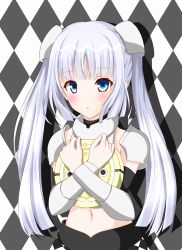 Rule 34 | 10s, 1girl, android, bad id, bad pixiv id, blue eyes, checkered clothes, checkered skirt, highres, lino (lilyparty07), long hair, miss monochrome, miss monochrome (character), robotic vacuum cleaner, silver hair, skirt, solo, twintails