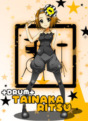 Rule 34 | 00s, 1girl, brown eyes, brown hair, don&#039;t say &quot;lazy&quot;, drumsticks, female focus, full body, k-on!, pantyhose, puffy pants, saruno banana, short hair, solo, tainaka ritsu
