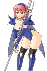 Rule 34 | 1990s (style), 1girl, boots, breasts, cleavage, dragoon, dragoon (final fantasy), elbow gloves, final fantasy, final fantasy v, gloves, hairband, large breasts, lenna charlotte tycoon, nagase haruhito, pink hair, polearm, short hair, solo, spear, thigh boots, thighhighs, weapon