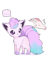 Rule 34 | ..., aliceyawnin, creature, creatures (company), fusion, galarian form, galarian ponyta, game freak, gen 1 pokemon, gen 8 pokemon, nintendo, pokemon, pokemon (creature), simple background, solo focus, spoken ellipsis, vulpix, white background
