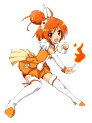 Rule 34 | 10s, 1girl, bad id, bad pixiv id, bike shorts, boots, cure sunny, fire, full body, hino akane (smile precure!), magical girl, orange hair, orange skirt, orange theme, precure, red eyes, red shorts, short hair, shorts, simple background, skirt, smile precure!, solo, thigh boots, thighhighs, tiara, tsunaso (lack of sunlight), white background, white thighhighs