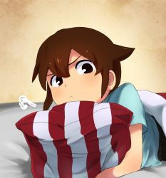 Rule 34 | &gt;:&lt;, 1boy, :&lt;, bad id, bad pixiv id, brown eyes, brown hair, closed mouth, endou mamoru, inazuma eleven, inazuma eleven (series), male focus, open mouth, pillow, shiorinda, short hair, solo, v-shaped eyebrows
