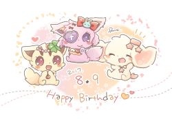 Rule 34 | 3girls, artist request, cat, character request, dog, furry, happy birthday, jewelpet, multiple girls, smile