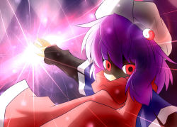 Rule 34 | 1girl, commentary request, female focus, hat, letty whiterock, purple hair, red eyes, scarf, short hair, solo, touhou, yin yang, yurume atsushi