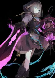 Rule 34 | 1boy, androgynous, bad id, bad pixiv id, belt, black background, boots, breasts, brown hair, cage, cape, dress, green eyes, gretel (sinoalice), hansel (sinoalice), highres, holding, holding sword, holding weapon, hood, hood up, lantern, long sleeves, looking at viewer, male focus, minamo (usada), pale skin, panties, puffy sleeves, sinoalice, solo, standing, sword, torn clothes, trap, underwear, weapon