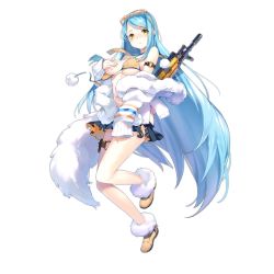 Rule 34 | 1girl, arm strap, bikini, bikini top only, blue hair, blush, boots, closed mouth, clothes pull, covering privates, covering breasts, eyewear on head, full body, fur trim, girls&#039; frontline, hand on own chest, jacket, long hair, looking at viewer, m249 saw (arctic fox) (girls&#039; frontline), m249 saw (girls&#039; frontline), o-ring, off shoulder, official alternate costume, official art, sheska xue, single sidelock, skirt, skirt pull, sleeves past wrists, solo, standing, standing on one leg, sunglasses, swept bangs, swimsuit, thigh strap, torn clothes, torn skirt, transparent background, very long hair, wardrobe malfunction, yellow eyes