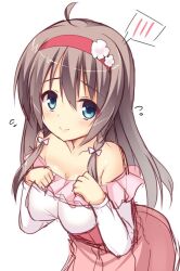 Rule 34 | 1girl, aqua eyes, aria (koiiroharemoyou), bare shoulders, blush, bow, braid, breasts, brown hair, cleavage, closed mouth, collarbone, commentary request, furrowed brow, hair between eyes, hair bow, hands on own breasts, large breasts, lips, long hair, looking at viewer, looking up, pink skirt, sanoba witch, shiiba tsumugi, shirt, sidelocks, simple background, sketch, skirt, sleeveless, sleeveless shirt, smile, solo, spoken blush, standing, straight hair, sweatdrop, twin braids, white background, white bow, white shirt, yuzu-soft
