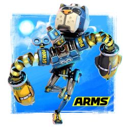 Rule 34 | animal, arms (game), barq, boxing gloves, byte (arms), dog, full body, hat, highres, nintendo, official art, robot