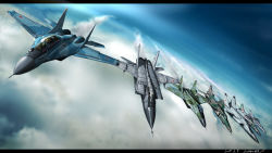 Rule 34 | aircraft, airplane, attack aircraft, blue sky, cloud, contrail, fighter jet, highres, interceptor aircraft, jet, letterboxed, mig-21, mig-23, mig-25, mig-27, mig-29, mig-31, military, military vehicle, original, real life, realistic, sky, vehicle focus, zephyr164