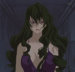 Rule 34 | 00s, angry, bad hair day, breasts, cleavage, curly hair, dominura (simoun), screencap, simoun, solo, stitched, third-party edit