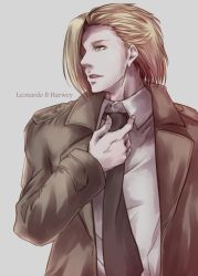 Rule 34 | 10s, 1boy, bad id, bad pixiv id, blonde hair, fate/extra, fate (series), green eyes, highres, jacket, leonard bistario harway, male focus, necktie, aged up, r8ter01, solo