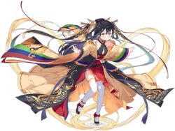 Rule 34 | 1girl, anklet, ark order, artist request, black footwear, black hair, blush, bow, chinese clothes, dress, flat chest, full body, gold jacket, gold trim, headpiece, houtu (ark order), jacket, jewelry, long hair, long sleeves, looking at viewer, official art, outstretched arms, red bow, red dress, ribbon, shoes, sleeveless, sleeveless dress, solo, tachi-e, thighhighs, transparent background, white thighhighs, wide sleeves, yellow eyes