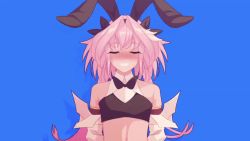 Rule 34 | 1boy, 2 phut hon (song), animated, arms behind head, arms up, astolfo (fate), astolfo (saber) (fate), audible music, audible speech, black bow, black bowtie, blouse, blue background, blush, bow, bowtie, braid, bulge, closed eyes, crossdressing, dancing, fate/grand order, fate (series), green background, hair intakes, hair ribbon, jumping, long hair, male focus, me!me!me! dance (meme), meme, open mouth, panties, pink hair, purple eyes, red background, ribbon, school uniform, serafuku, shirt, simple background, skirt, solo, sound, theobrobine, thighhighs, trap, underwear, video, white shirt, white thighhighs, yellow background