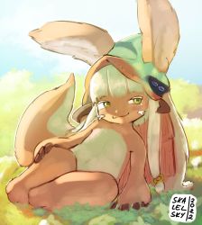 Rule 34 | 1other, absurdres, brown fur, flat chest, furry, hat, highres, long hair, made in abyss, nanachi (made in abyss), nude, skalel, smile, yellow eyes