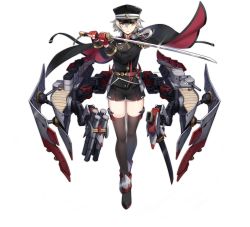 Rule 34 | 1girl, armor, artist request, azur lane, belt, black cape, black footwear, black hat, black jacket, black shorts, black thighhighs, cape, closed mouth, fingerless gloves, frown, full body, gloves, hair between eyes, hair ornament, hat, highres, holding, holding sword, holding weapon, jacket, japanese armor, katana, kinu (azur lane), kinu (retrofit) (azur lane), looking at viewer, medium hair, military, military hat, military uniform, multicolored cape, multicolored clothes, nail polish, official art, red cape, red gloves, retrofit (azur lane), rigging, rudder footwear, shorts, shoulder armor, sode, solo, sword, thighhighs, torpedo launcher, transparent background, turret, uniform, weapon, yellow eyes