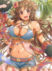 Rule 34 | 1girl, absurdres, breasts, brown hair, highres, kaori (princess connect!), large breasts, long hair, princess connect!, s.u. (simpleu818), swimsuit, tagme
