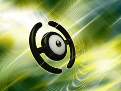 Rule 34 | abstract background, black eyes, commentary, creature, creatures (company), english commentary, floating, full body, game freak, gen 2 pokemon, green background, ilkcmp, nintendo, no humans, pokemon, pokemon (creature), resolution mismatch, solo, source larger, unown, unown h