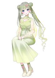 Rule 34 | 1girl, :o, absurdres, blue eyes, blush, breasts, cattleya regina games, china dress, chinese clothes, double bun, dress, flower, full body, green hair, hair bun, hair flower, hair ornament, hanabusa lisa, high heels, high tops, highres, invisible chair, long dress, looking at viewer, medium breasts, nemoto yuuma, open mouth, platform footwear, see-through, see-through sleeves, shoes, simple background, sitting, sneakers, solo, twintails, virtual youtuber, vspo!, white background