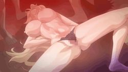 Rule 34 | animated, animated gif, black panties, blonde hair, censored, mosaic censoring, murakami teruaki, panties, pussy, toriko no (series), toriko no shizuku, underwear