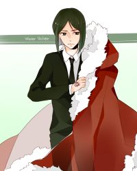 Rule 34 | 1boy, bad id, bad pixiv id, bob cut, cape, character name, fate/zero, fate (series), green eyes, green hair, male focus, matching hair/eyes, michelle ser, necktie, parted bangs, solo, waver velvet