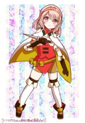 Rule 34 | 1girl, black gloves, dagger, elbow gloves, fire emblem, fire emblem engage, full body, gloves, hairband, highres, holding, holding dagger, holding knife, holding weapon, knife, lapis (fire emblem), nintendo, official alternate costume, pink eyes, pink hair, short hair, solo, thighhighs, user mmfe4722, weapon
