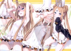Rule 34 | 1girl, abigail williams (fate), abigail williams (swimsuit foreigner) (fate), abigail williams (swimsuit foreigner) (second ascension) (fate), absurdres, armpits, arms behind head, arms up, ass, back, bare shoulders, black bow, black jacket, blonde hair, blue eyes, bow, braid, braided bun, breasts, closed eyes, double bun, dress swimsuit, fate/grand order, fate (series), forehead, hair bun, hat, highres, huge filesize, jacket, keyhole, long hair, mitre, multiple bows, multiple views, natsume eri, off shoulder, one-piece swimsuit, open clothes, open jacket, open mouth, orange bow, parted bangs, sidelocks, sitting, small breasts, smile, swimsuit, thighs, twintails, very long hair, wading, wariza, wet, white headwear, white one-piece swimsuit