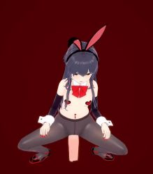 Rule 34 | 3d, animated, leotard, lowres, mieruko-chan, nail polish, pantyhose, playboy bunny, red background, tagme, video, yellow eyes