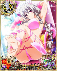 Rule 34 | 1girl, armpits, breasts, card (medium), cleavage, grayfia lucifuge, high school dxd, large breasts, long hair, official art