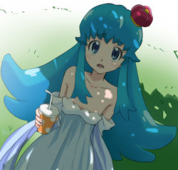 Rule 34 | 10s, 1girl, bare shoulders, blue eyes, blue hair, bustier, crown, dappled sunlight, dress, flat chest, happinesscharge precure!, haruyama kazunori, long hair, looking at viewer, matching hair/eyes, precure, shirayuki hime, solo, sunlight