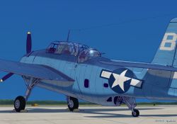 Rule 34 | airfield, artist name, dated, day, gun, highres, machine gun, nakaaki masashi, no humans, outdoors, propeller, real life, roundel, sky, tbf avenger, turret, united states navy, weapon, wheel