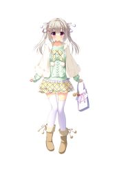 Rule 34 | 1girl, ameto yuki, female focus, full body, grey hair, highres, hooksoft, looking at viewer, official art, pink eyes, pure x connect, shinozaki ayumi (pure x connect), smee, solo, standing, tagme, transparent background