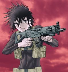 Rule 34 | 1boy, assault rifle, dance in the vampire bund, gun, kaburagi akira, lowres, male focus, rifle, sig sauer, sig sg552, solo, tamaki nozomu, weapon