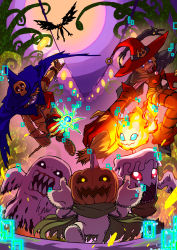 Rule 34 | absurdres, bakemon, candle, candmon, devimon, digimon, ghost, halloween, highres, pumpkin, pumpmon, witch, witchmon, wizard, wizarmon