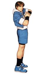 Rule 34 | black wristband, blue footwear, blue pants, jacket, looking at viewer, mori toshiaki, official art, open clothes, pants, shirt, sie kensou, solo, standing, the king of fighters, the king of fighters 2000, transparent background