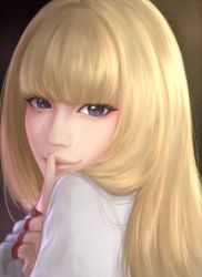 blonde_hair blue_eyes emilie_de_rochefort fingerless_gloves gloves highres lips long_hair long_sleeves looking_at_viewer ponii tekken