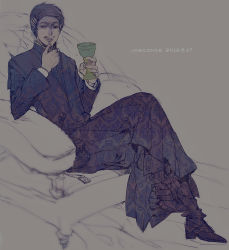 Rule 34 | 1boy, a song of ice and fire, animification, bad id, bad pixiv id, chalice, crossed legs, cup, dated, facial hair, game of thrones, male focus, mustache, muted color, petyr baelish, sitting, solo, wavesheep