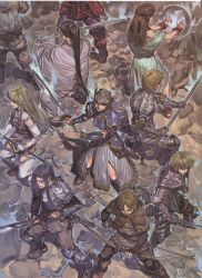 Rule 34 | armor, armored dress, blonde hair, blue armor, bow, braid, feathers, fighting stance, helmet, highres, jun (valkyrie profile), kashell, lawfer, lenneth valkyrie, llewelyn, long hair, low-braided long hair, low-tied long hair, mystina (valkyrie profile), official art, shiho (valkyrie profile), short hair, silver hair, sword, third-party source, valkyrie, valkyrie profile (series), weapon, winged helmet, yoshinari you