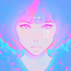 Rule 34 | 1girl, commentary, english commentary, highres, ilya kuvshinov, lips, looking at viewer, mole, mole under eye, multicolored hair, original, parted lips, pink eyes, portrait, purple hair, short hair, solo, streaked hair