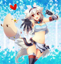 Rule 34 | 1girl, animal, artist request, breasts, brown eyes, capcom, cleavage, crown, diaper, gloves, horns, kirin (armor), midriff, monster hunter (series), navel, open mouth, pig, poogie, single horn, tagme, thighhighs, white hair, zettai ryouiki