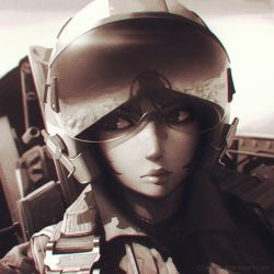 Rule 34 | 1girl, bandaid, bandaid on face, bandaid on nose, closed mouth, cockpit, greyscale, guweiz, helmet, looking to the side, monochrome, original, outdoors, pilot, portrait, reflection, solo, visor