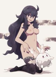 Rule 34 | 1girl, :&lt;, @ @, ahoge, bad id, bad pixiv id, black thighhighs, breasts, closed mouth, collarbone, colored sclera, convenient censoring, creatures (company), female focus, full body, galarian corsola, galarian form, game freak, gen 8 pokemon, grey background, hair between eyes, hairband, half-closed eyes, happy, hex maniac (pokemon), highres, kneeling, lamb-oic029, long hair, looking at viewer, medium breasts, messy hair, nail polish, navel, nintendo, nipples, npc trainer, nude, open mouth, pokemon, pokemon (creature), pokemon xy, purple eyes, purple hair, purple hairband, purple nails, red eyes, red sclera, see-through, shiny skin, simple background, smile, solo focus, stomach, thighhighs, very long hair