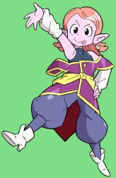 Rule 34 | 1girl, :p, arm up, arm warmers, armpits, bare shoulders, boots, chronoa, colored skin, dragon ball, dragon ball xenoverse, dragonball z, earrings, jewelry, pointy ears, purple skin, red hair, shenanimation, solo, supreme kai of time, tongue, tongue out